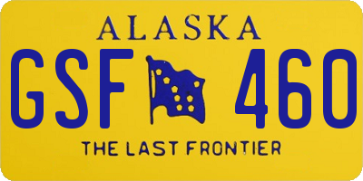 AK license plate GSF460