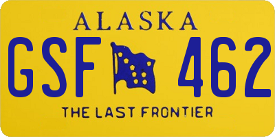 AK license plate GSF462