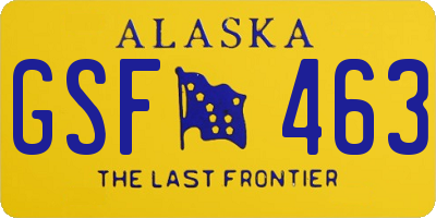 AK license plate GSF463