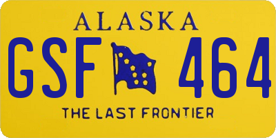 AK license plate GSF464