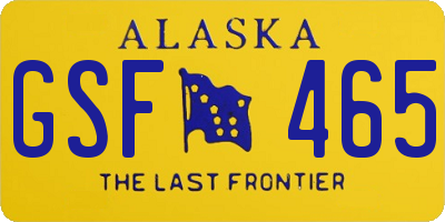 AK license plate GSF465
