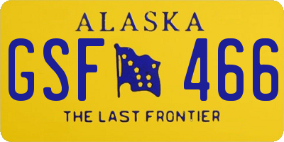 AK license plate GSF466