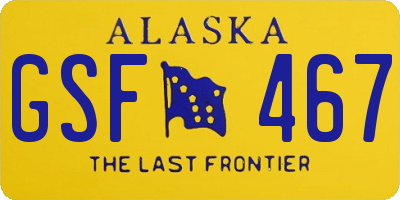 AK license plate GSF467