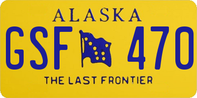 AK license plate GSF470