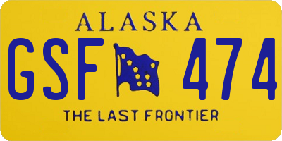 AK license plate GSF474
