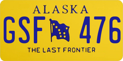 AK license plate GSF476