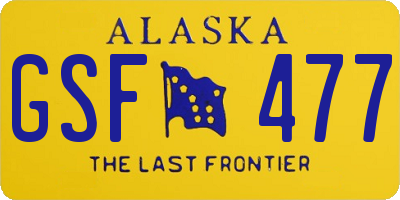 AK license plate GSF477