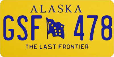 AK license plate GSF478