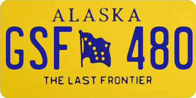 AK license plate GSF480