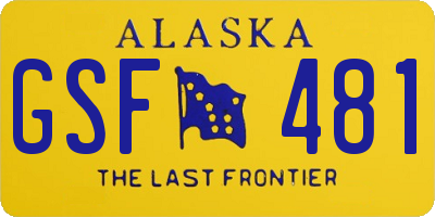 AK license plate GSF481