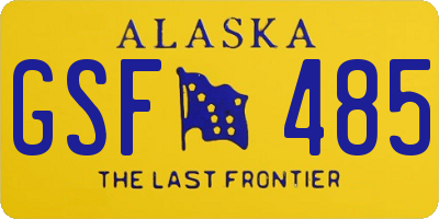 AK license plate GSF485