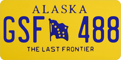 AK license plate GSF488