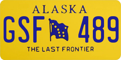 AK license plate GSF489