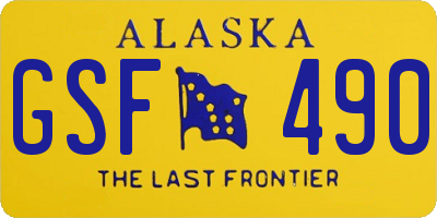 AK license plate GSF490