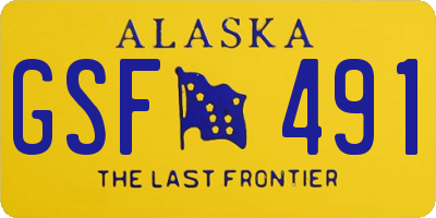 AK license plate GSF491