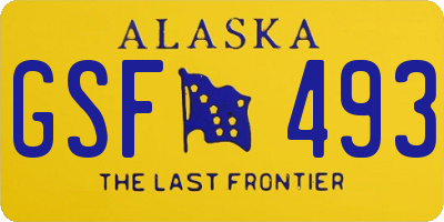 AK license plate GSF493