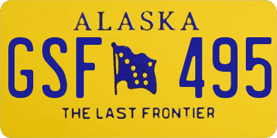 AK license plate GSF495