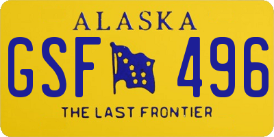 AK license plate GSF496