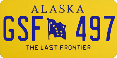 AK license plate GSF497