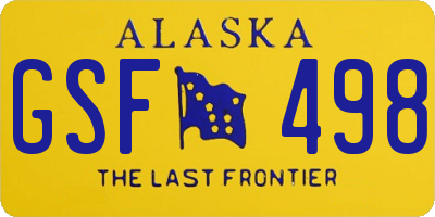 AK license plate GSF498