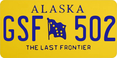 AK license plate GSF502