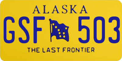 AK license plate GSF503