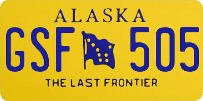 AK license plate GSF505