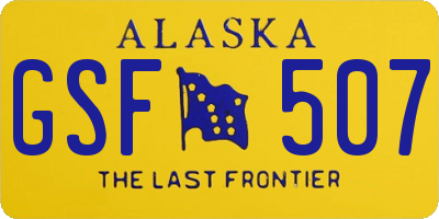 AK license plate GSF507