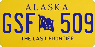 AK license plate GSF509