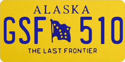 AK license plate GSF510