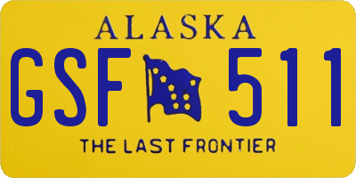 AK license plate GSF511