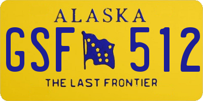 AK license plate GSF512