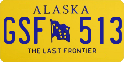 AK license plate GSF513