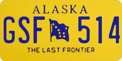 AK license plate GSF514