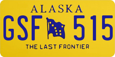 AK license plate GSF515