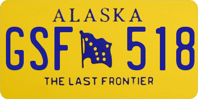 AK license plate GSF518
