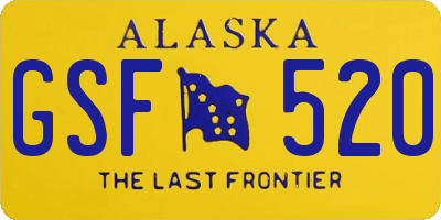 AK license plate GSF520