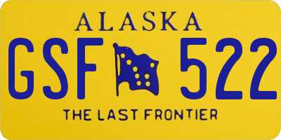 AK license plate GSF522