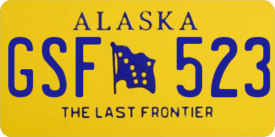 AK license plate GSF523