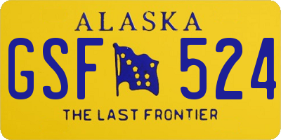 AK license plate GSF524