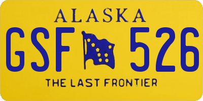 AK license plate GSF526