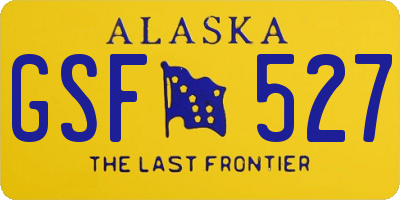 AK license plate GSF527