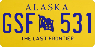 AK license plate GSF531