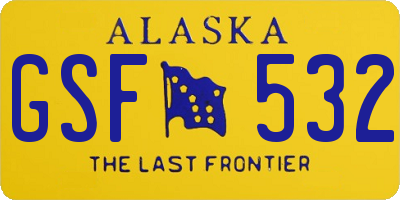 AK license plate GSF532