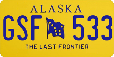 AK license plate GSF533