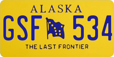 AK license plate GSF534