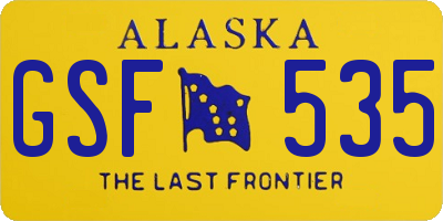 AK license plate GSF535