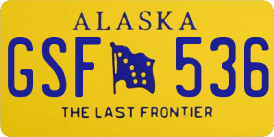 AK license plate GSF536