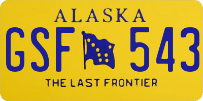 AK license plate GSF543