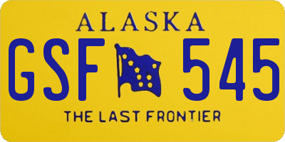 AK license plate GSF545